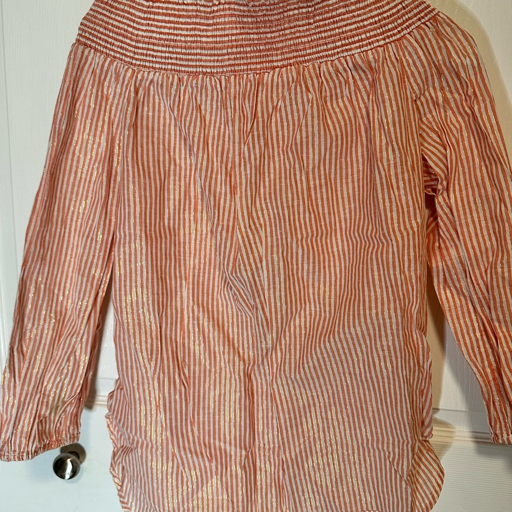 Michael Kors Pink and Gold Striped Blouse